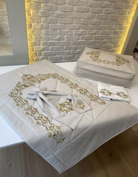 Nakışlı Seccade Takımı | Cappuccino&Gold