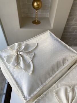 İncili Fiyonk Detaylı Hurç | Ekru