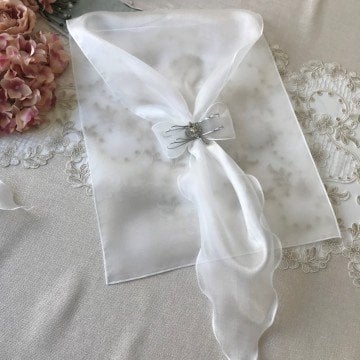 Ekru&Gri Fiyonklu Kese | 35*45 cm