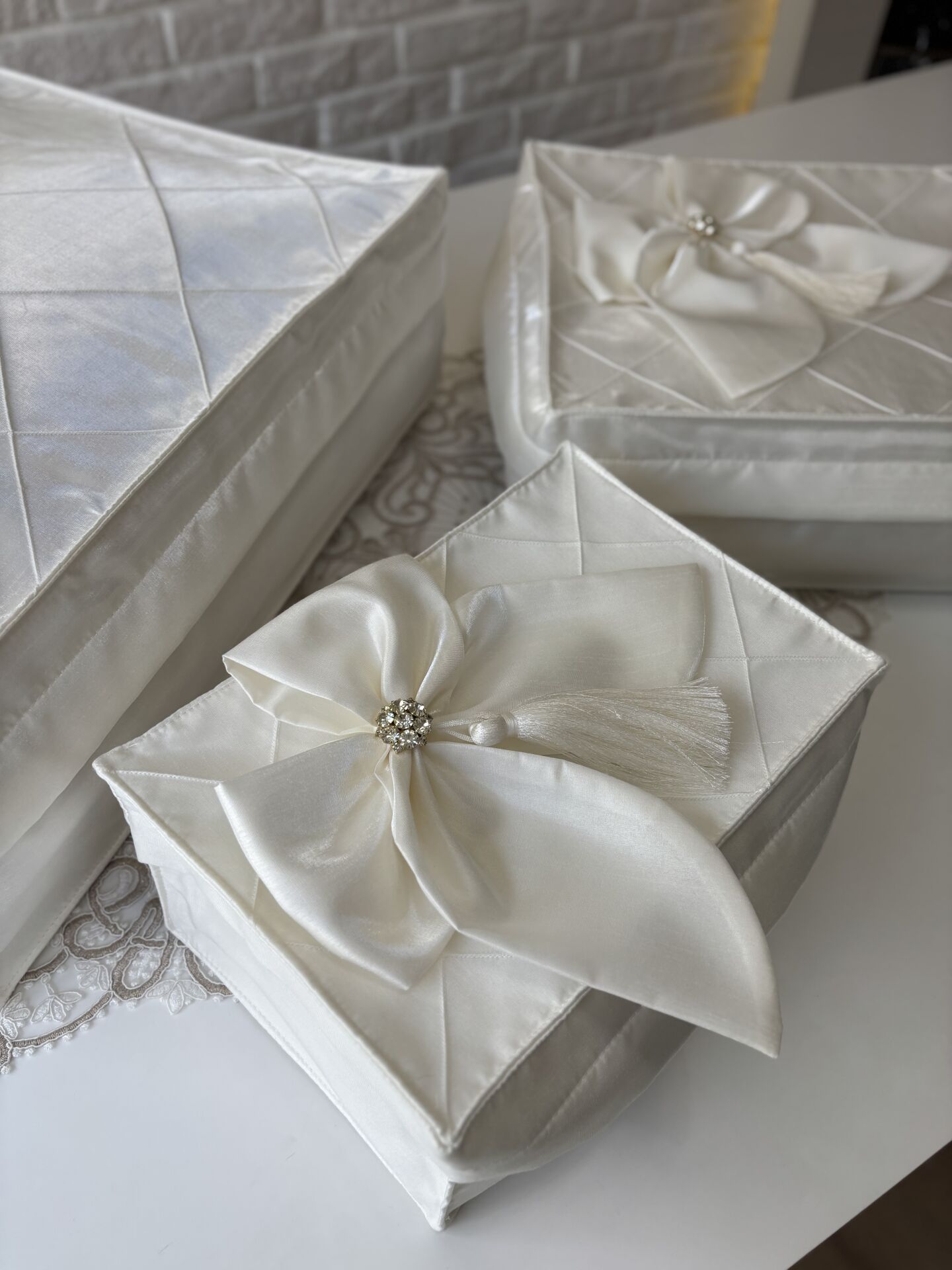 Nervür Detaylı 3’lü Hurç | Ekru