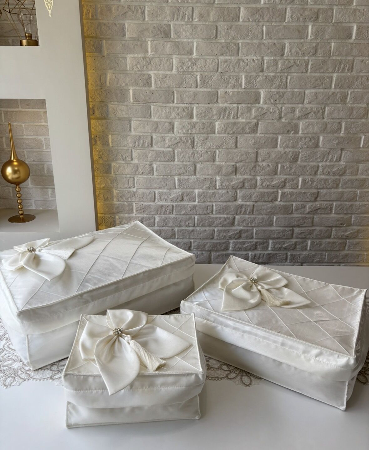 Nervür Detaylı 3’lü Hurç | Ekru