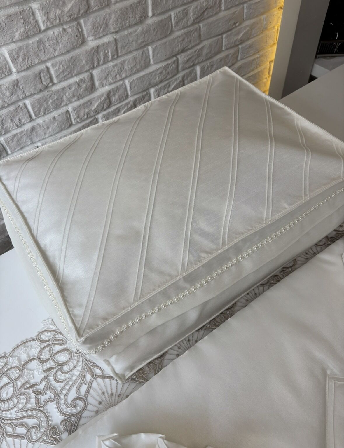 Nervürlü Seccade Takımı | Ekru