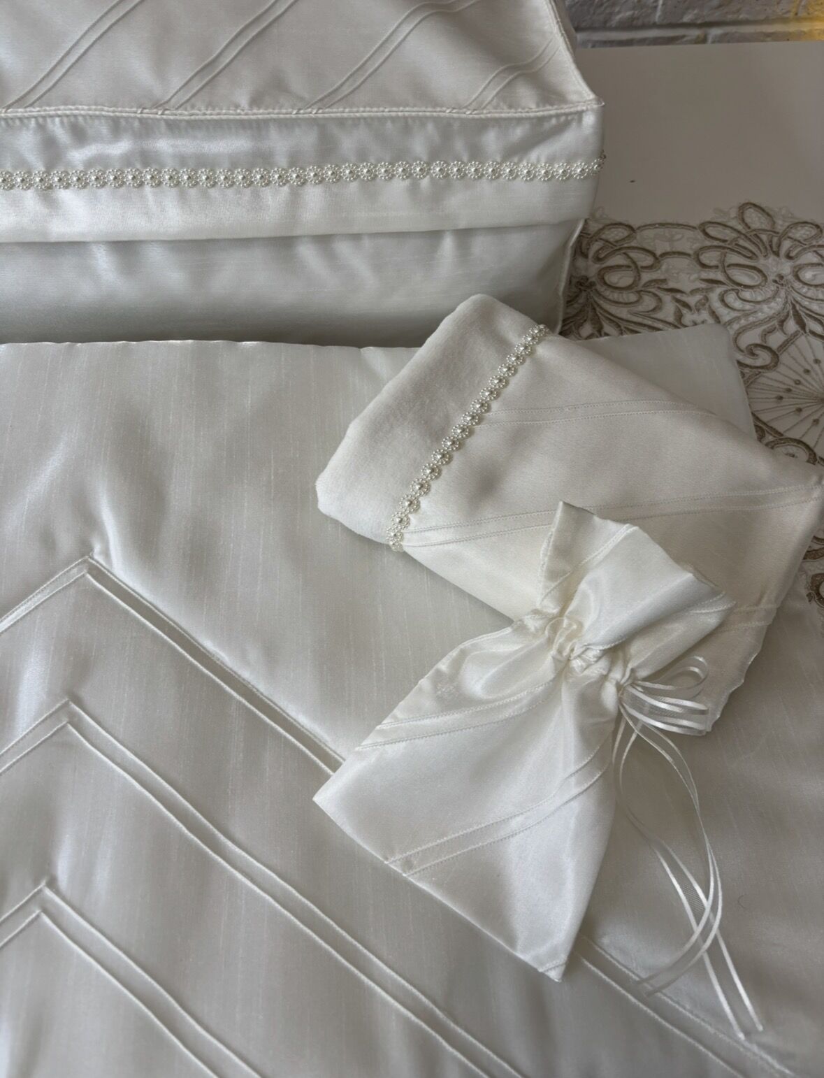 Nervürlü Seccade Takımı | Ekru