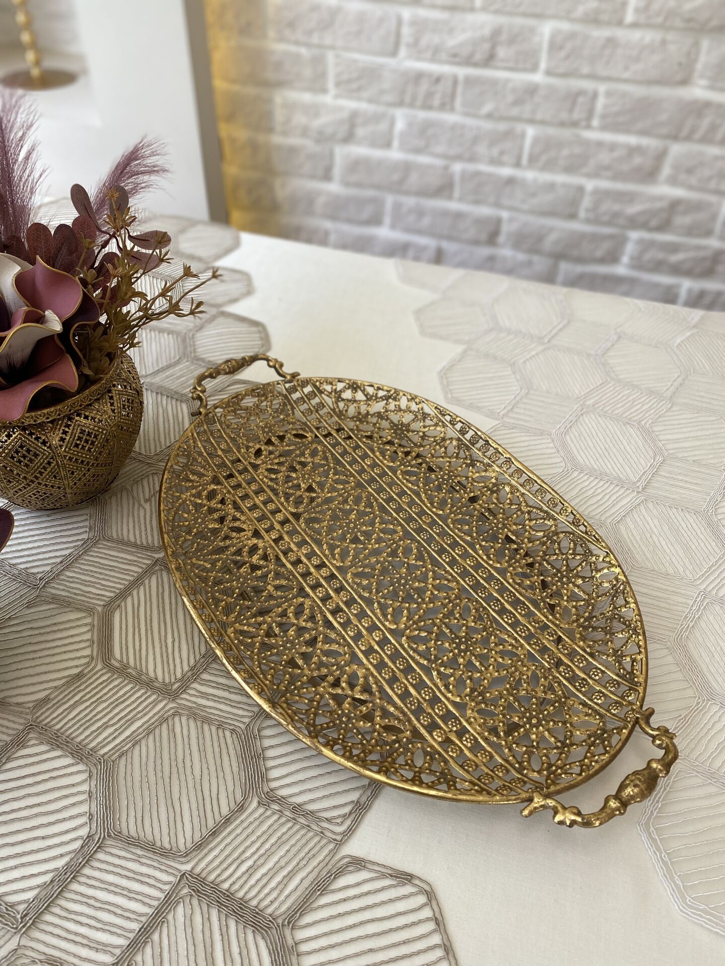 Dekoratif Metal Tepsi