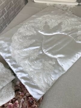 Fransız Dantelli Seccade | Ekru