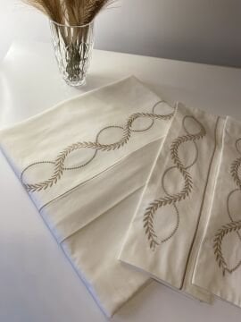 Nakışlı Nevresim Takımı | Ekru&Cappuccino