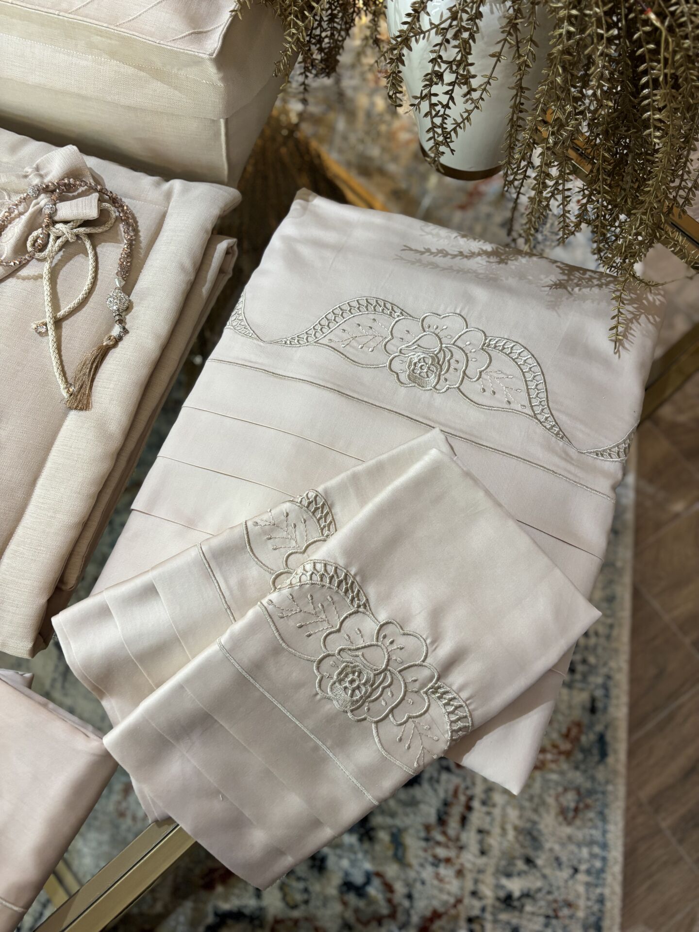 Nakışlı Nevresim Takımı | Cappuccino