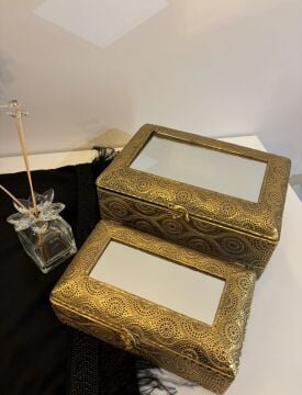 Ayna Detaylı İkili Metal Kutu