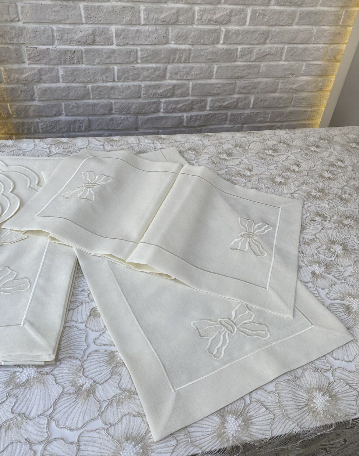 Nakışlı Servis Takımı | Ekru