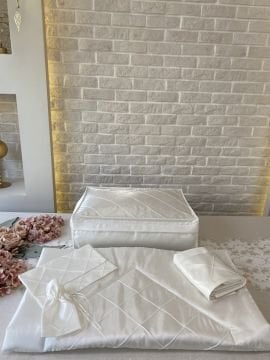 Nervürlü Seccade Takımı | Ekru