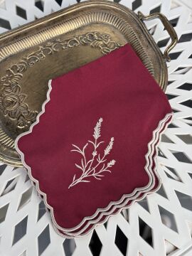 Nakışlı Ekmek Örtüsü | Bordo