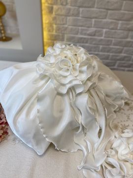 Çiçek Detaylı Sunum Bohçası |Ekru