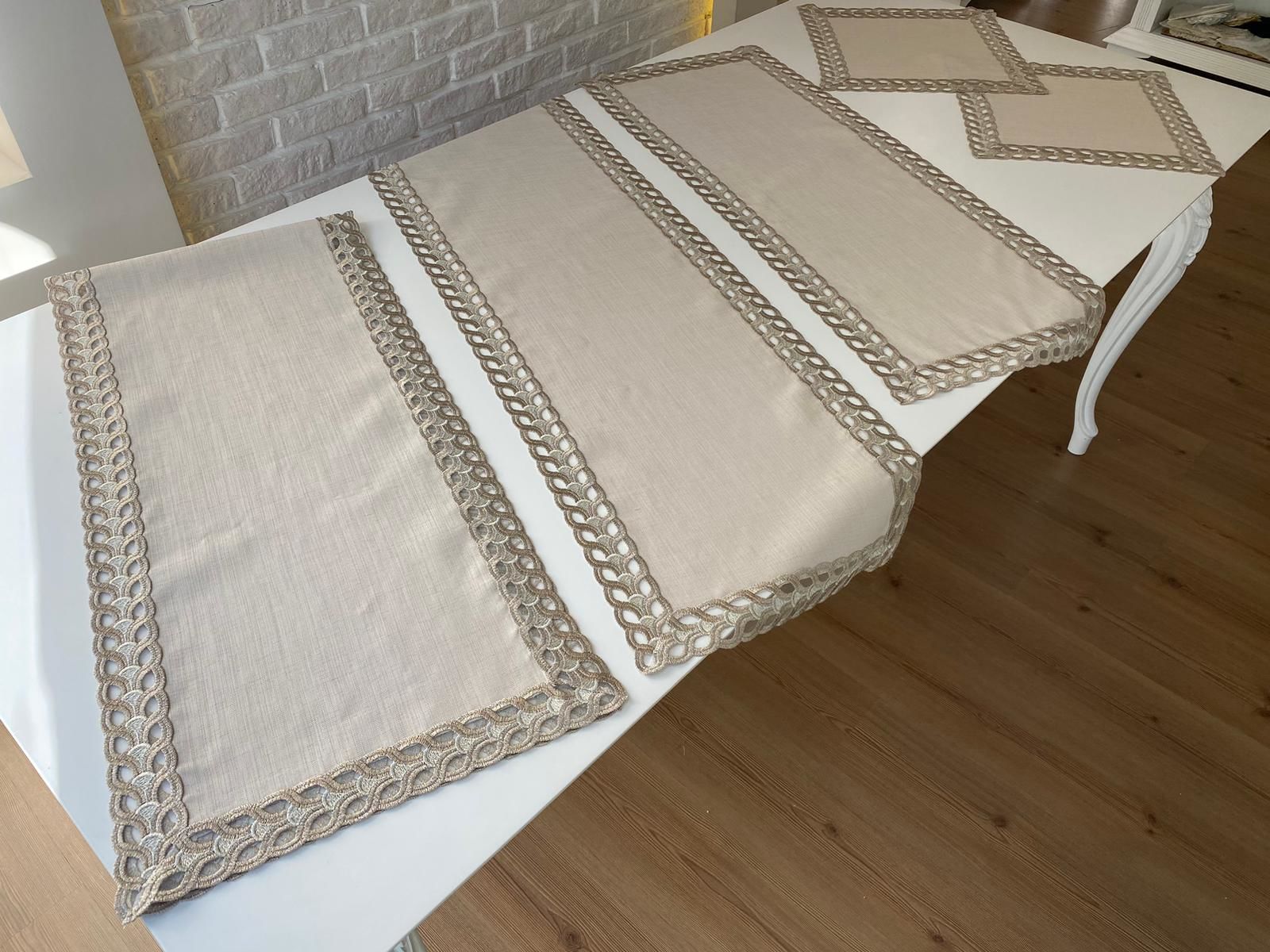 Fransız Dantelli Salon Takımı | CAPPUCİNO