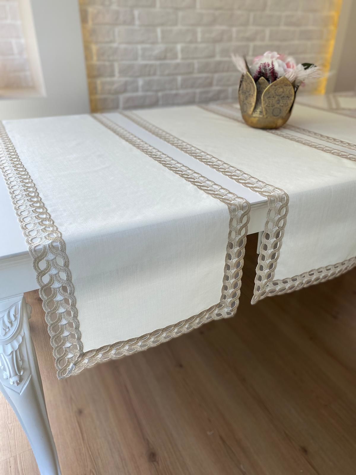 Fransız Dantelli Salon Takımı | EKRU