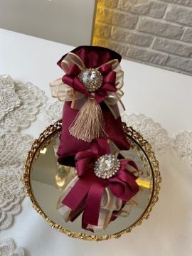 Taşlı Lavanta Kesesi&Sabun | Bordo