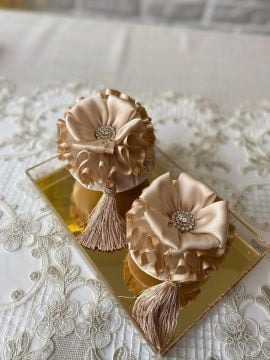 Taşlı Lavanta Kesesi&Sabun | Cappuccino