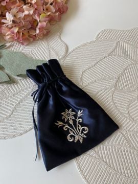 Nakışlı Tesbih Kesesi | Gece Mavi&Gold