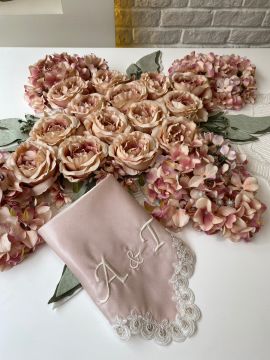 Nakışlı Söz Mendili | Pudra&Ekru