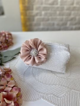 Payet Çanta | Beyaz&Pudra(Küçük Boy)