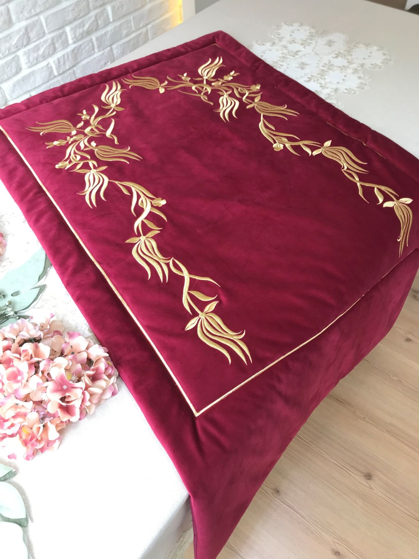 Nakışlı Seccade | Bordo&Gold