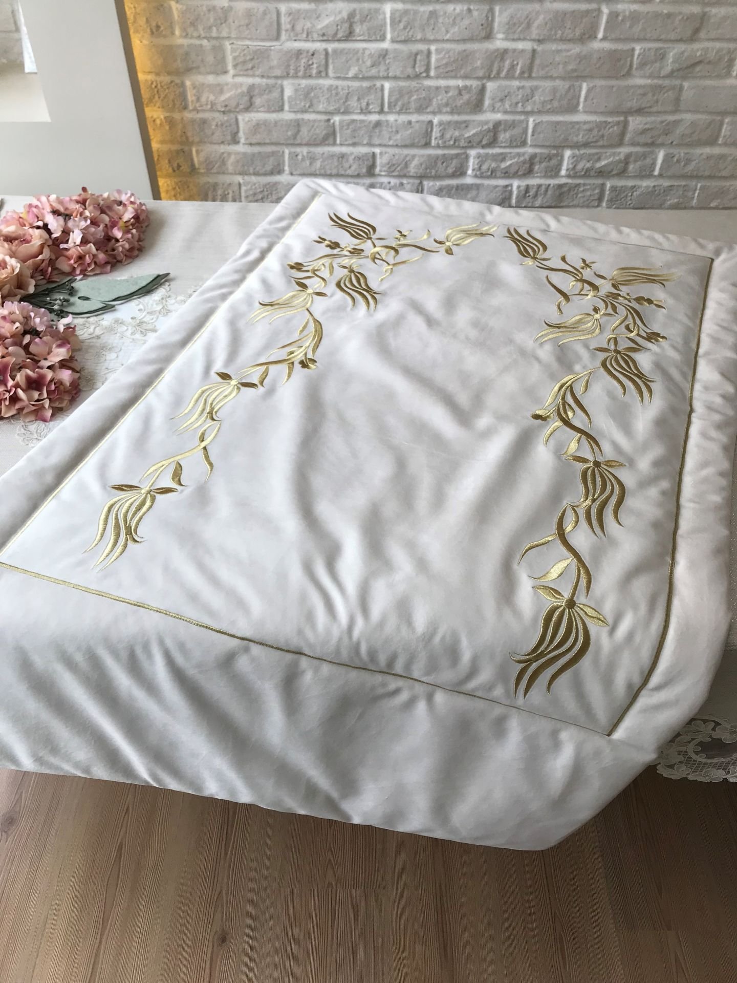 Nakışlı Seccade | Krem&Gold