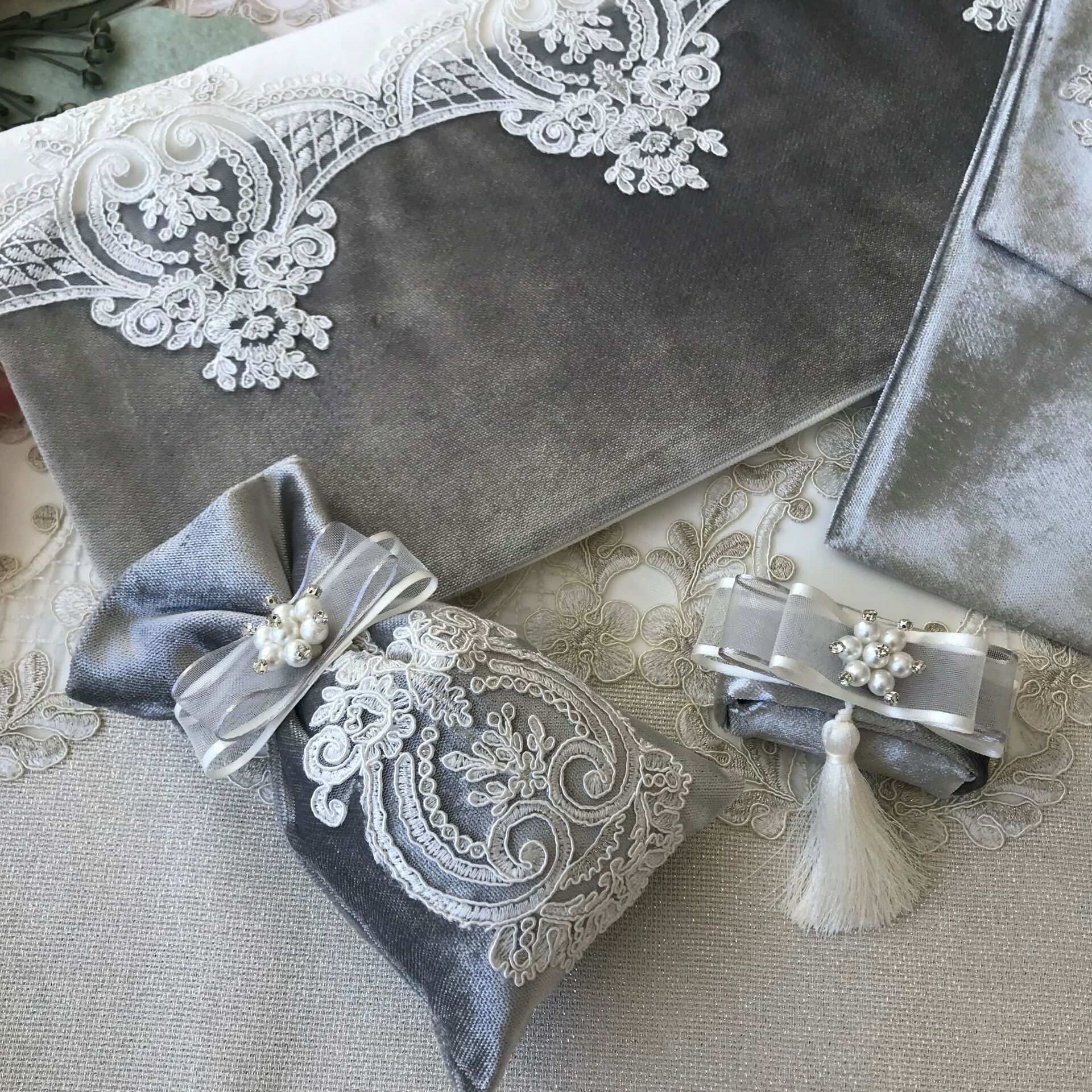 Kadife Hediye Seti | Gri