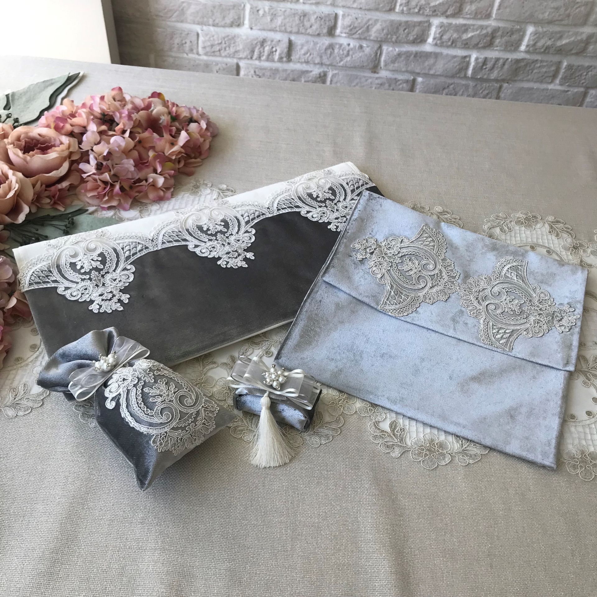 Kadife Hediye Seti | Gri