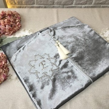 Nakışlı Elbise Kılıfı | Gri&Gümüş