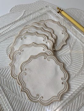 2’li Kadife Kokteyl Peçetesi | Ekru&Bej