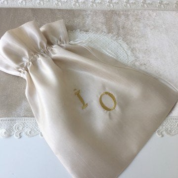 Harf Nakışlı Kese | Cappuccino&Gold