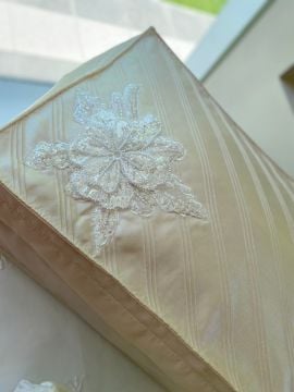 Nervürlü& Dantelli Hurç | Cappuccino