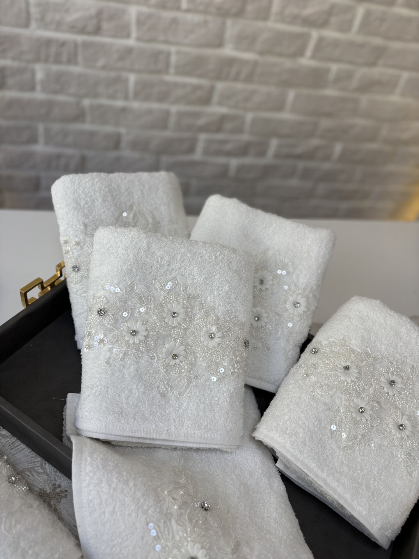 Fransız Dantelli Havlu | Beyaz