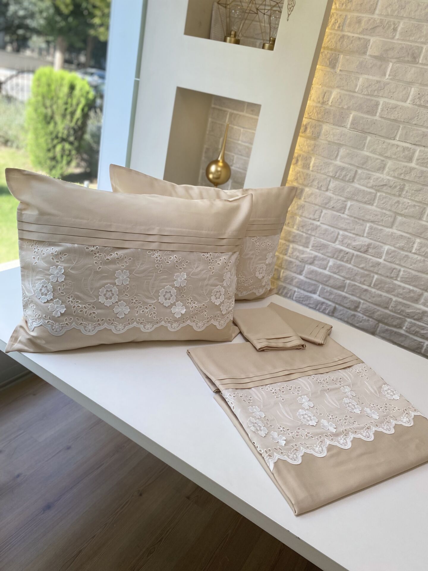 Fistolu Nevresim Takımı | Cappuccino