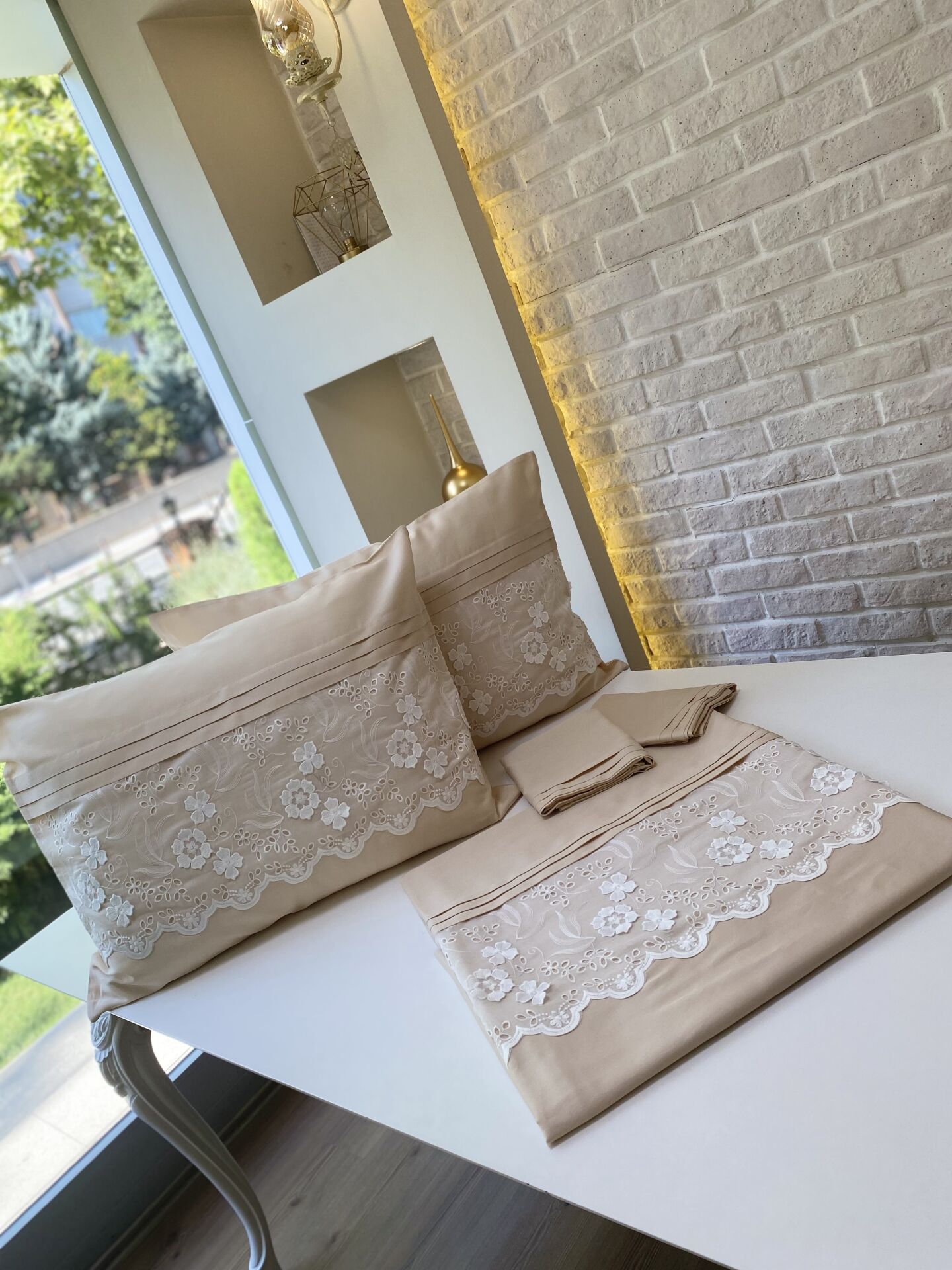 Fistolu Nevresim Takımı | Cappuccino