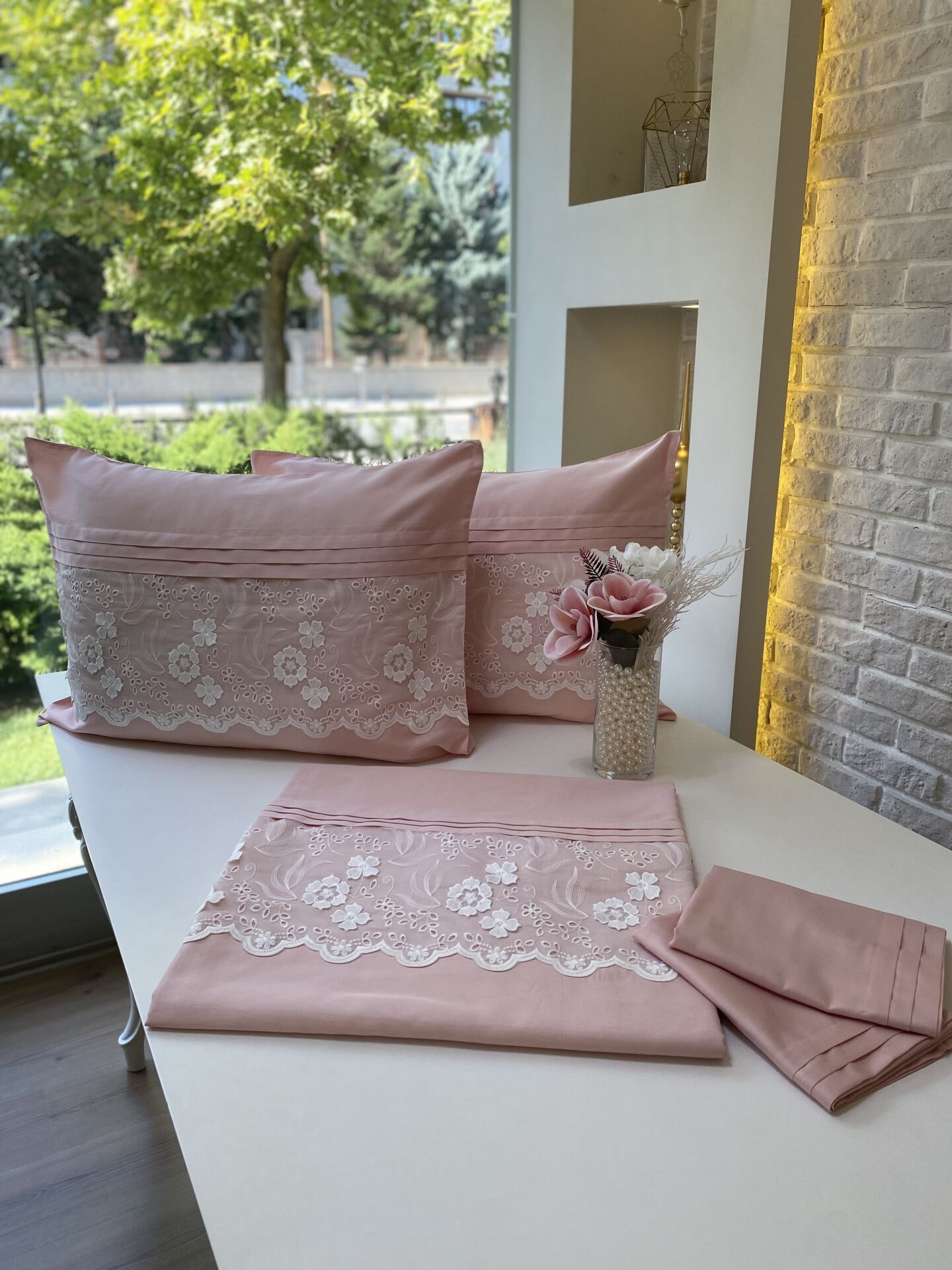 Fistolu Nevresim Takımı | Pudra